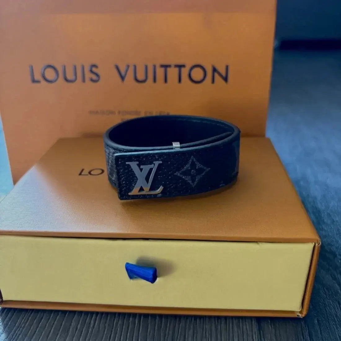 Authentic Men's Louis Vuitton LV Slim Bracelet - Adjustable Size NORTH WAVE SCENTORA