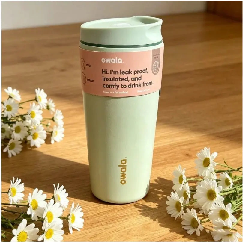 Owala 32oz Insulated Coffee Tumbler - Earthy Sage Green Minimalist Travel Mug with Slide Lid NORTH WAVE SCENTORA