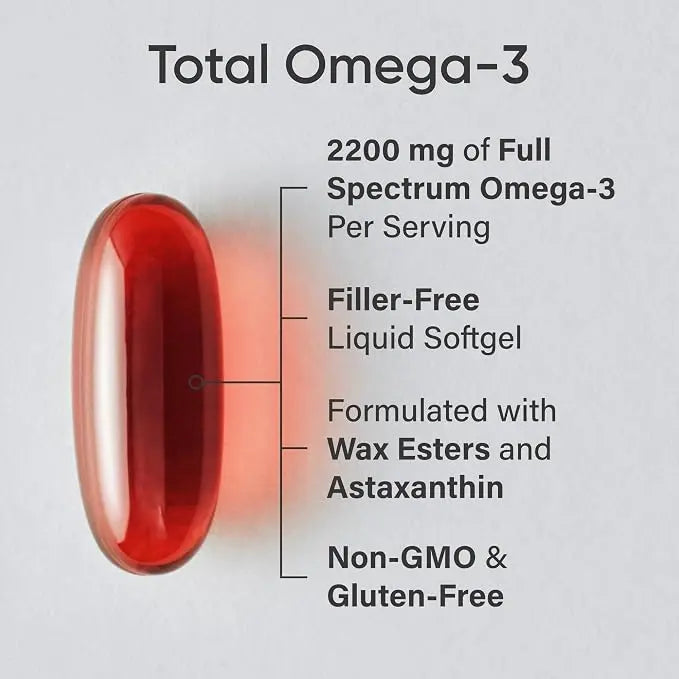 Total Omega-3 2200mg 120 Softgel | Wild Salmon & Krill Oil with Astaxanthin (EPA/DHA) NORTH WAVE   SCENTORA