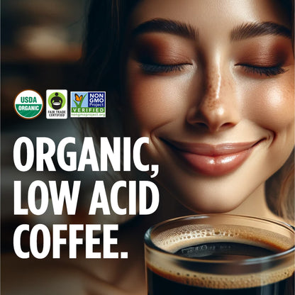 VitaCup Perfect Coffee – Low. Acid, Organic Dark Roast Ground Coffee (11 oz)