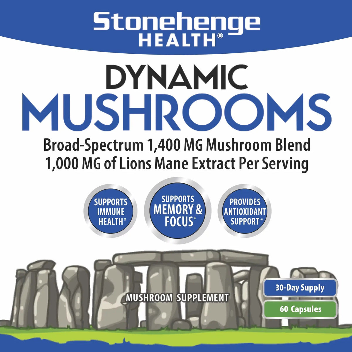 Stonehenge Health Dynamic Mushroom Complex - 60 Veggie Capsules NORTH WAVE   SCENTORA