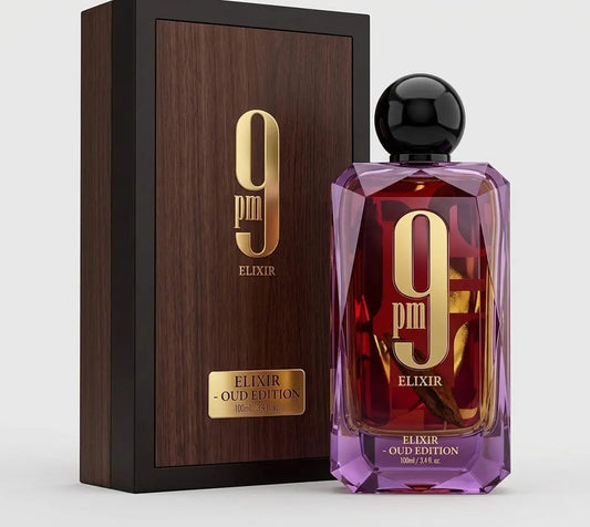 Afnan 9 PM Elixir Oud Edition Eau De Parfum – 100ml / 3.4 fl. oz. Spray NORTH WAVE   SCENTORA