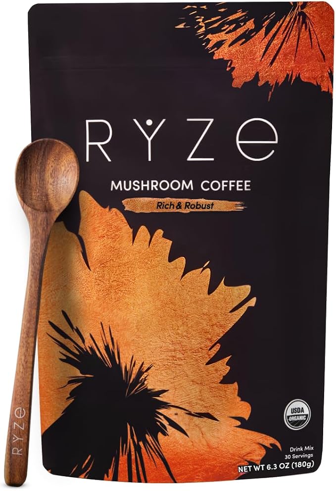 RYZE Organic Mushroom Coffee – Focus, Energy & Immunity Blend