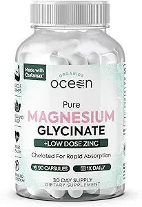 Organics Ocean Pure Magnesium Glycinate & Chelated Zinc | 90 Capsules NORTH WAVE   SCENTORA