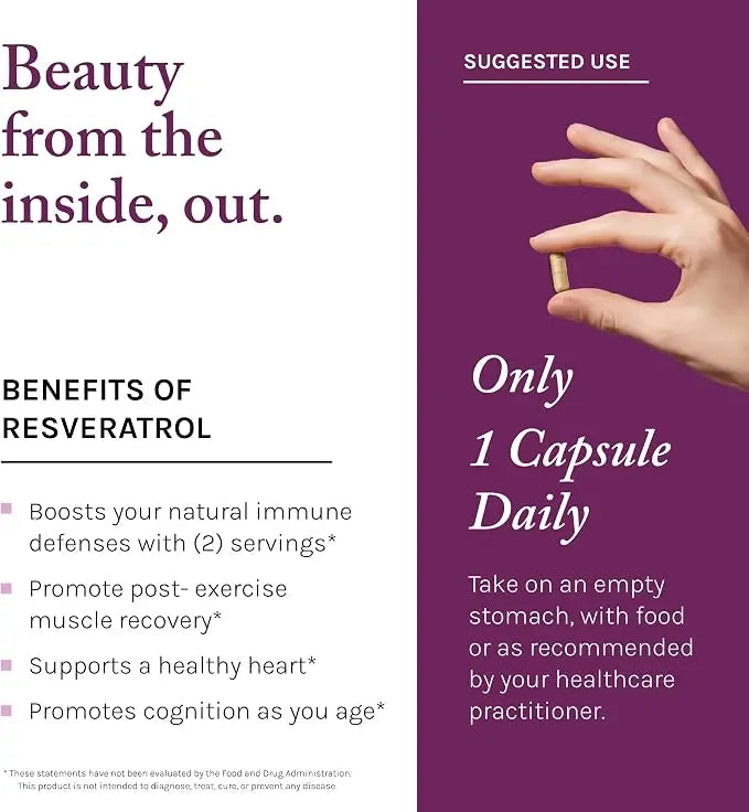 Reserveage Resveratrol 500mg with Pterostilbene | Anti-Aging Supplement NORTH WAVE   SCENTORA