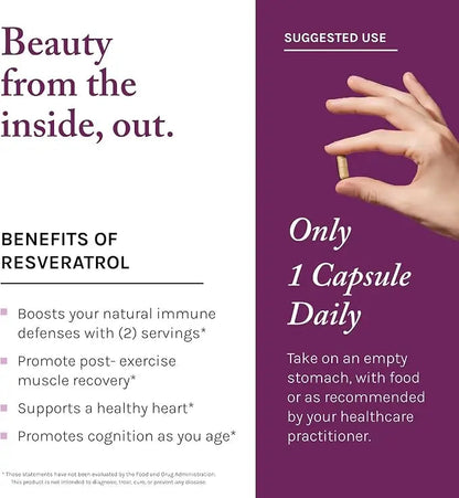 Reserveage Resveratrol 500mg with Pterostilbene | Anti-Aging Supplement NORTH WAVE   SCENTORA