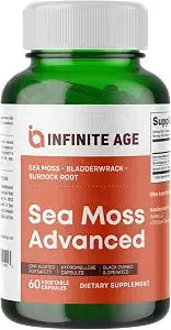 INFINITE AGE 1250mg Sea Moss Advanced Superfood Capsules - High-Potency Vegan Supplement - 60 Count NORTH WAVE   SCENTORA