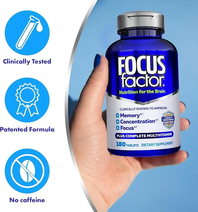 Focus Factor Brain Nutrition Supplement - Memory, Focus & Concentration Support - 180 Tablets NORTH WAVE   SCENTORA
