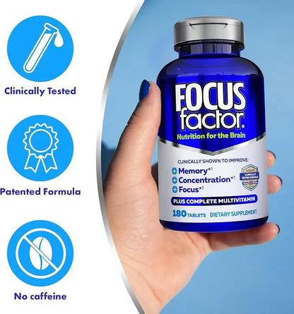 Focus Factor Brain Nutrition Supplement - Memory, Focus & Concentration Support - 180 Tablets NORTH WAVE   SCENTORA