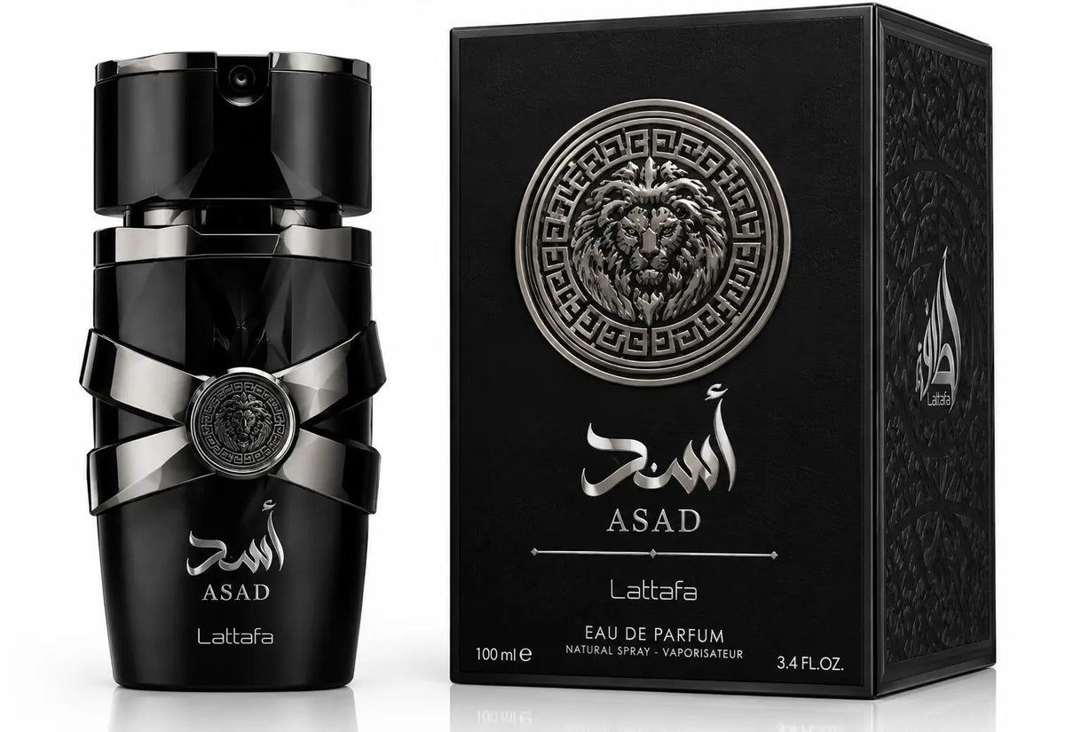 Lattafa Asad Pure Black Eau De Parfum – 100ml (3.4 fl. oz.) Long-Lasting Intense Amber & Woody Fragrance For Men NORTH WAVE   SCENTORA