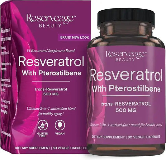 Reserveage Resveratrol 500mg with Pterostilbene | Anti-Aging Supplement NORTH WAVE   SCENTORA