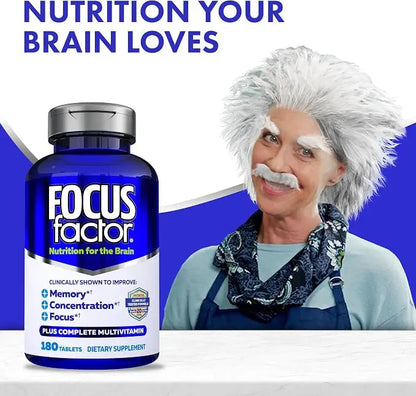 Focus Factor Brain Nutrition Supplement - Memory, Focus & Concentration Support - 180 Tablets NORTH WAVE   SCENTORA