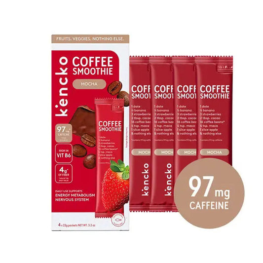 Kencko Mocha Organic Instant Coffee & Fruit Smoothie – 4 Pack (0.81 oz Packets) SCENTORA   SCENTORA