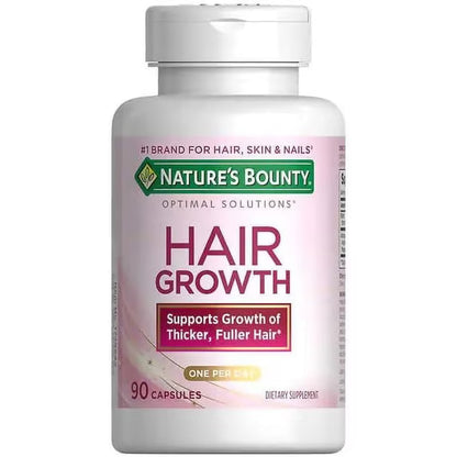 Nature's Bounty Optimal Solutions Hair Growth Supplement with Biotin – 90 Capsules