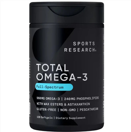 Sports Research Total Omega-3 Full-Spectrum 120 Softgels | 960mg Omega-3 Dietary Supplement SCENTORA   SCENTORA