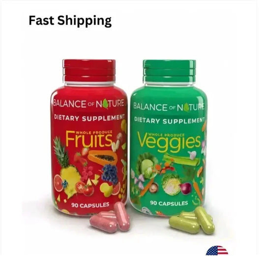 Balance of Nature Whole Produce Fruits & Vegetables Dietary Supplement, 90 Capsules Each, 2-Bottle Set SCENTORA   SCENTORA