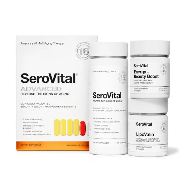 SeroVital ADVANCED Anti-Aging Supplement System – 120 Capsules + 60 Tablets