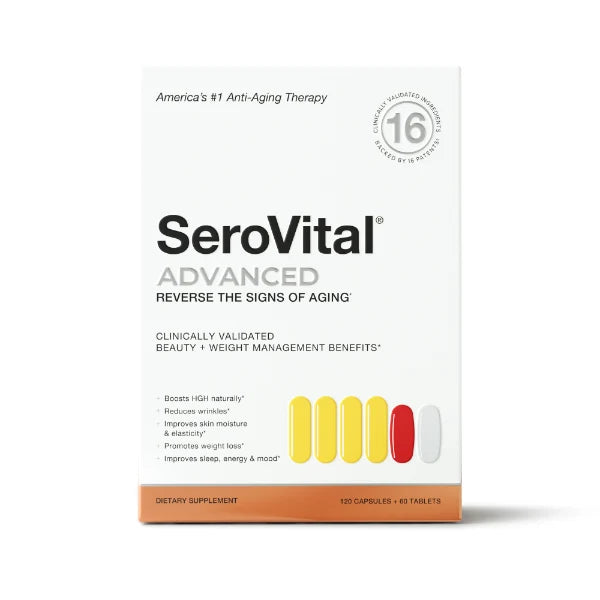 SeroVital ADVANCED Anti-Aging Supplement System – 120 Capsules + 60 Tablets