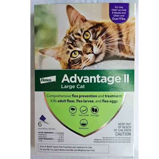 Advantage II Flea Treatment for Large Cats Over 9 lbs – 6 Month Supply (6 Doses) SCENTORA   SCENTORA