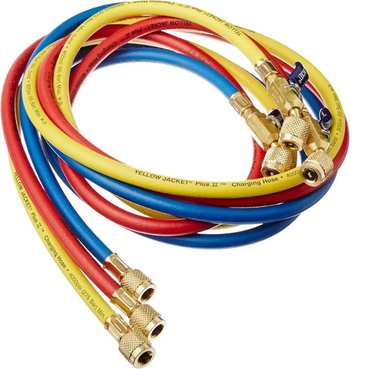 Yellow Jacket 29986 Plus II 1/4" Charging Hose with Compact Ball Valve - 72 in (Pack of 3) NORTH WAVE   SCENTORA