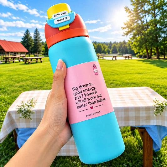 Aesthetic Motivational Water Bottle | Colorful Portable Water Bottle with Positive Quotes SCENTORA   SCENTORA
