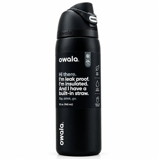 Owala FreeSip Stainless Steel Insulated Water Bottle - Very Black 32 oz NORTH WAVE   SCENTORA
