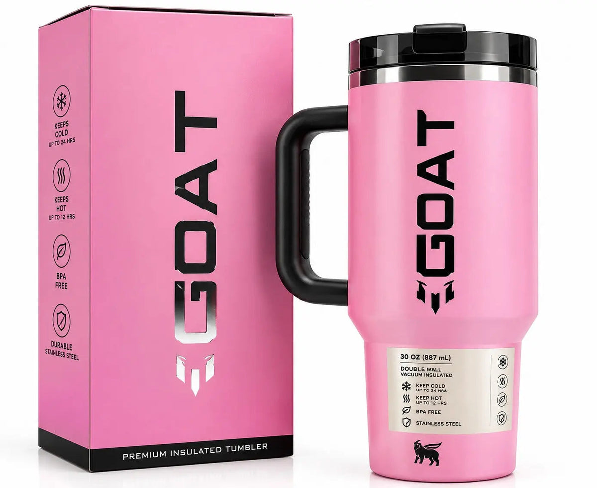 GOAT 30 oz Insulated Stainless Steel Tumbler with Box | Pink Travel Mug with Handle SCENTORA   SCENTORA