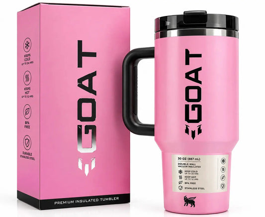 GOAT 30 oz Insulated Stainless Steel Tumbler with Box | Pink Travel Mug with Handle SCENTORA   SCENTORA