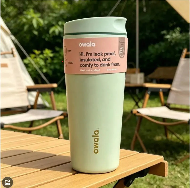 Owala 32oz Insulated Coffee Tumbler - Earthy Sage Green Minimalist Travel Mug with Slide Lid NORTH WAVE   SCENTORA